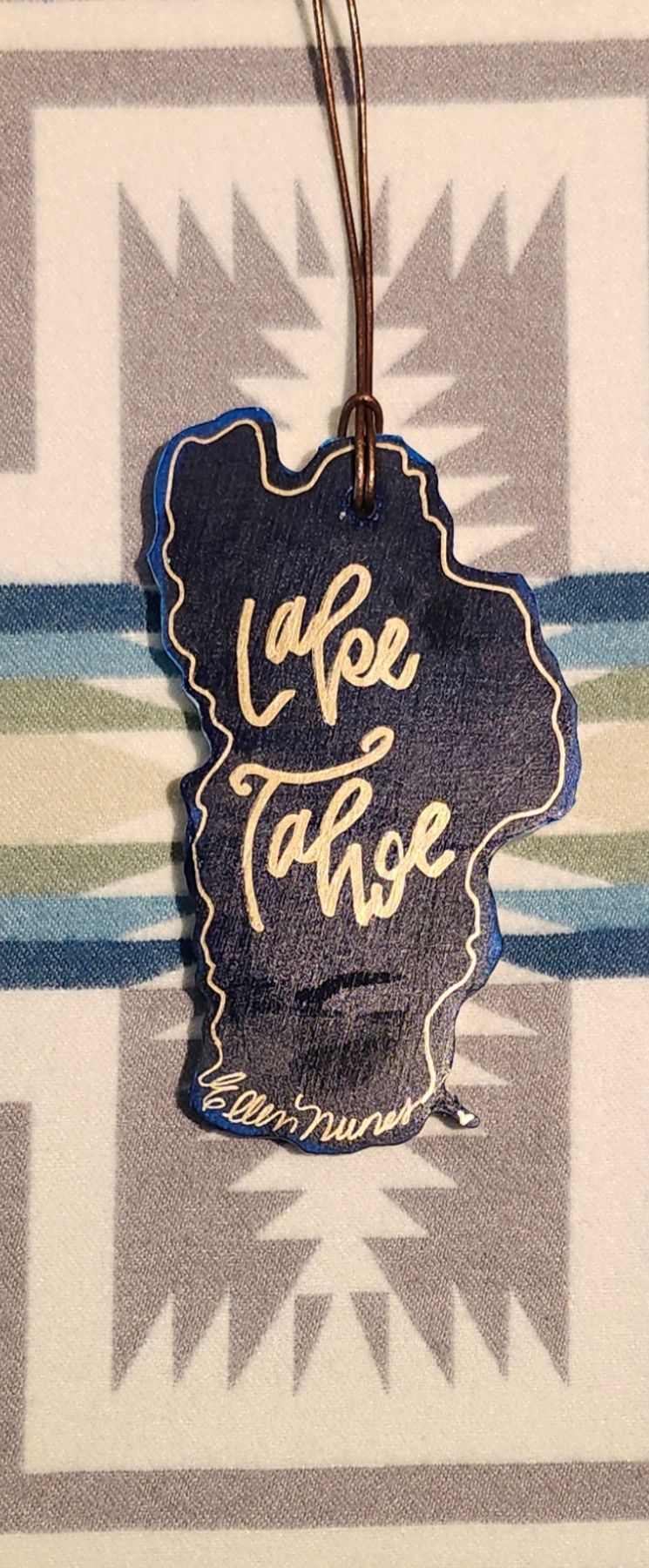Lake Tahoe Blue & White Ornament