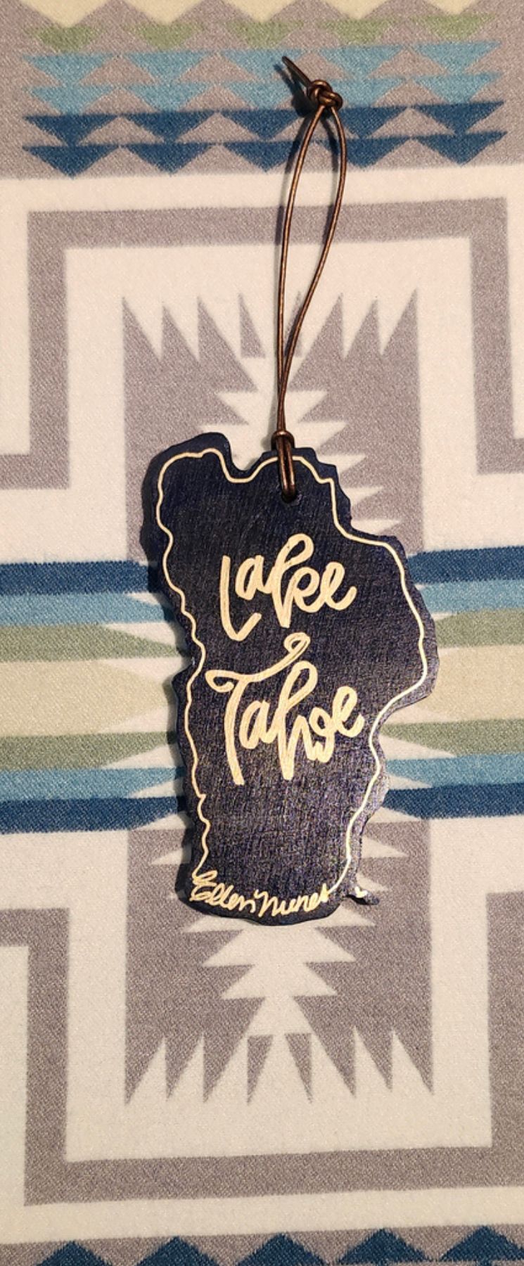 Lake Tahoe Blue, Green & Gold Ornament