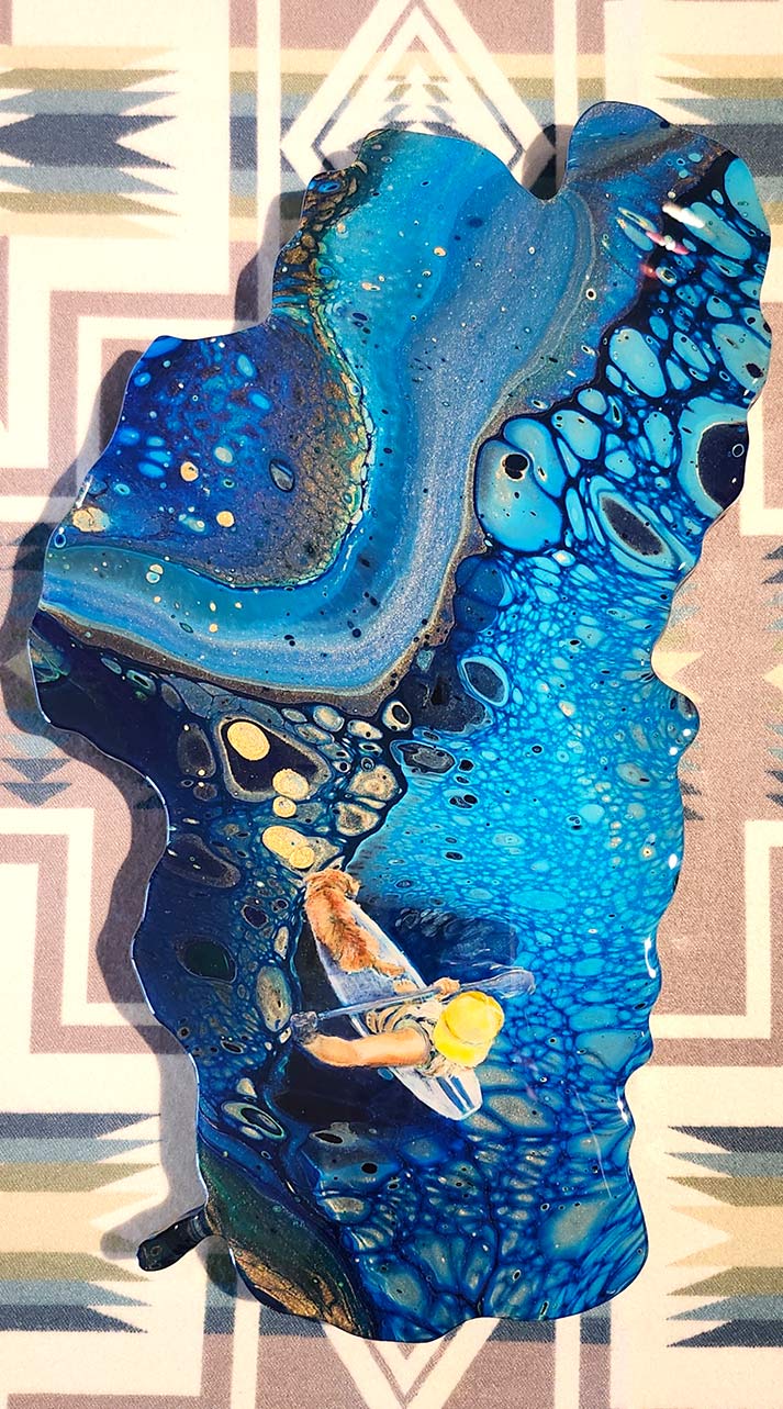 "A Perfect Paddle" Tahoe Painting 16x9