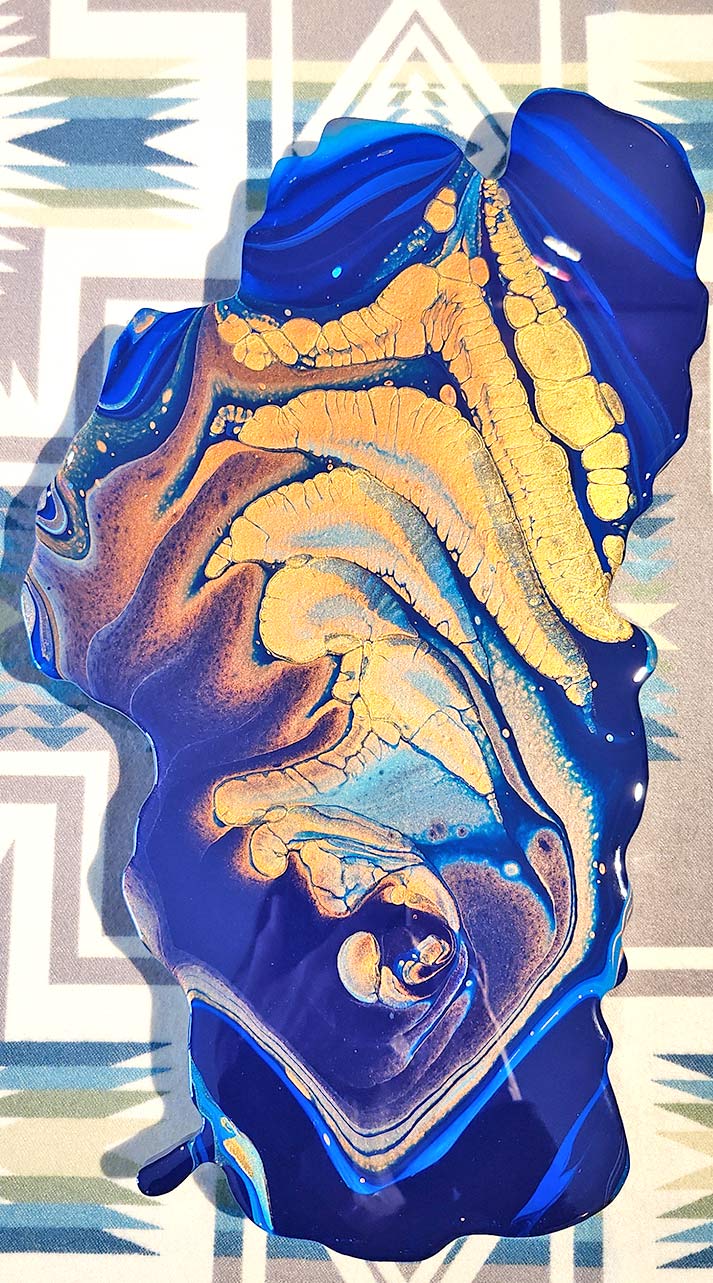 "Rhapsody in Copper & Blue" Tahoe Painting 16x9