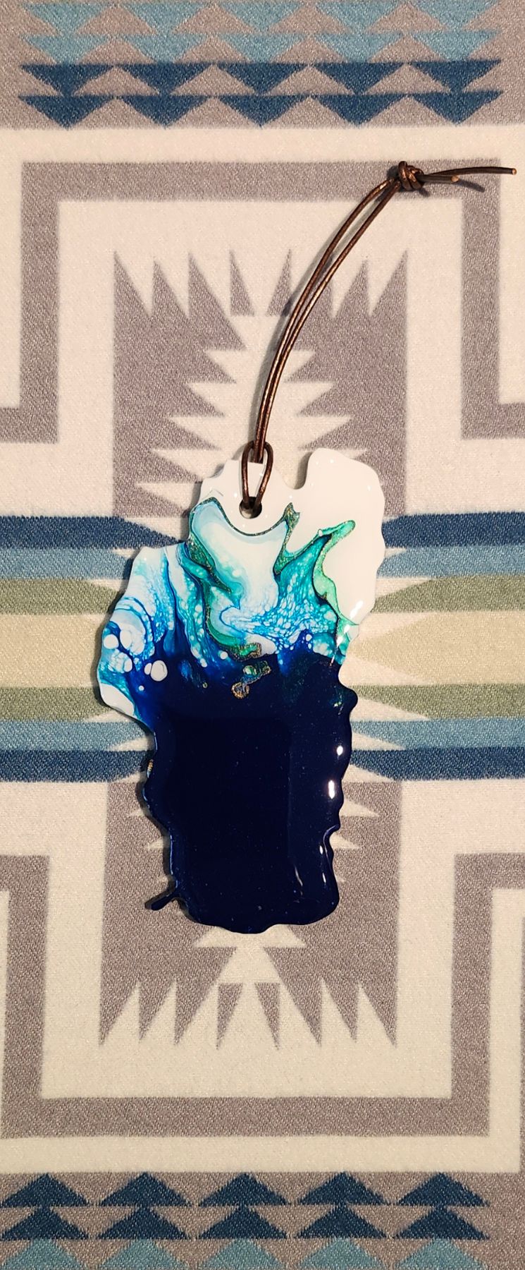 Lake Tahoe Blue & White Ornament